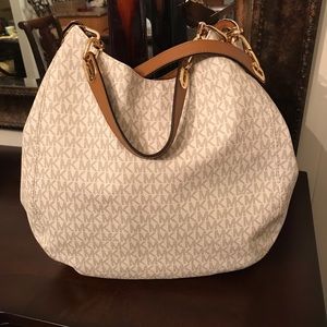 MK large Fulton shoulder bag in vanilla